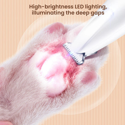 Rechargeable Pet Paw Trimmer with LED Light, Fully Waterproof