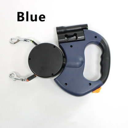 Retractable Dual Doggie Leash with LED Light.