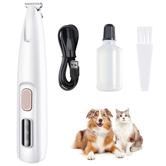 Rechargeable Pet Paw Trimmer with LED Light, Fully Waterproof