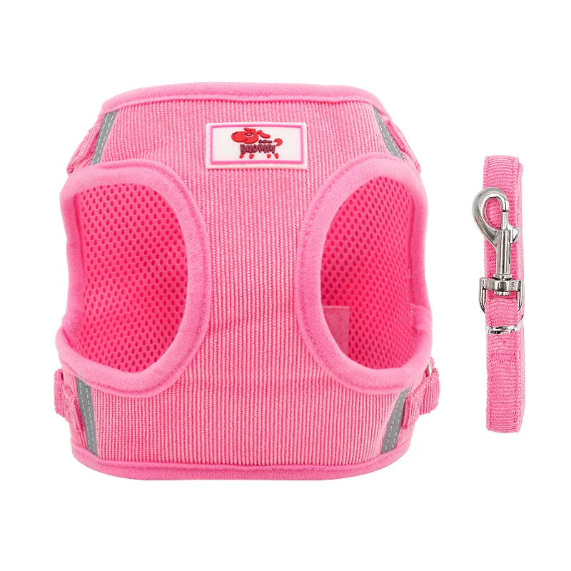 Reflective Pet Dog Vest Harness and Leash Set.