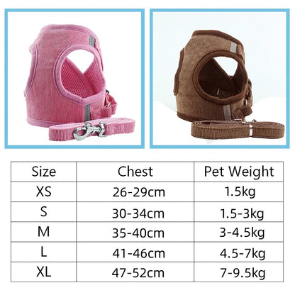 Reflective Pet Dog Vest Harness and Leash Set.